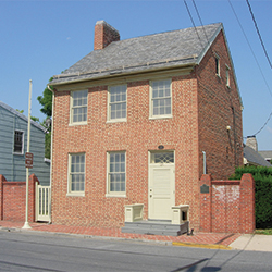 The Roger Brooke Taney House is a three-bay wide brick house built in the early 19th century.