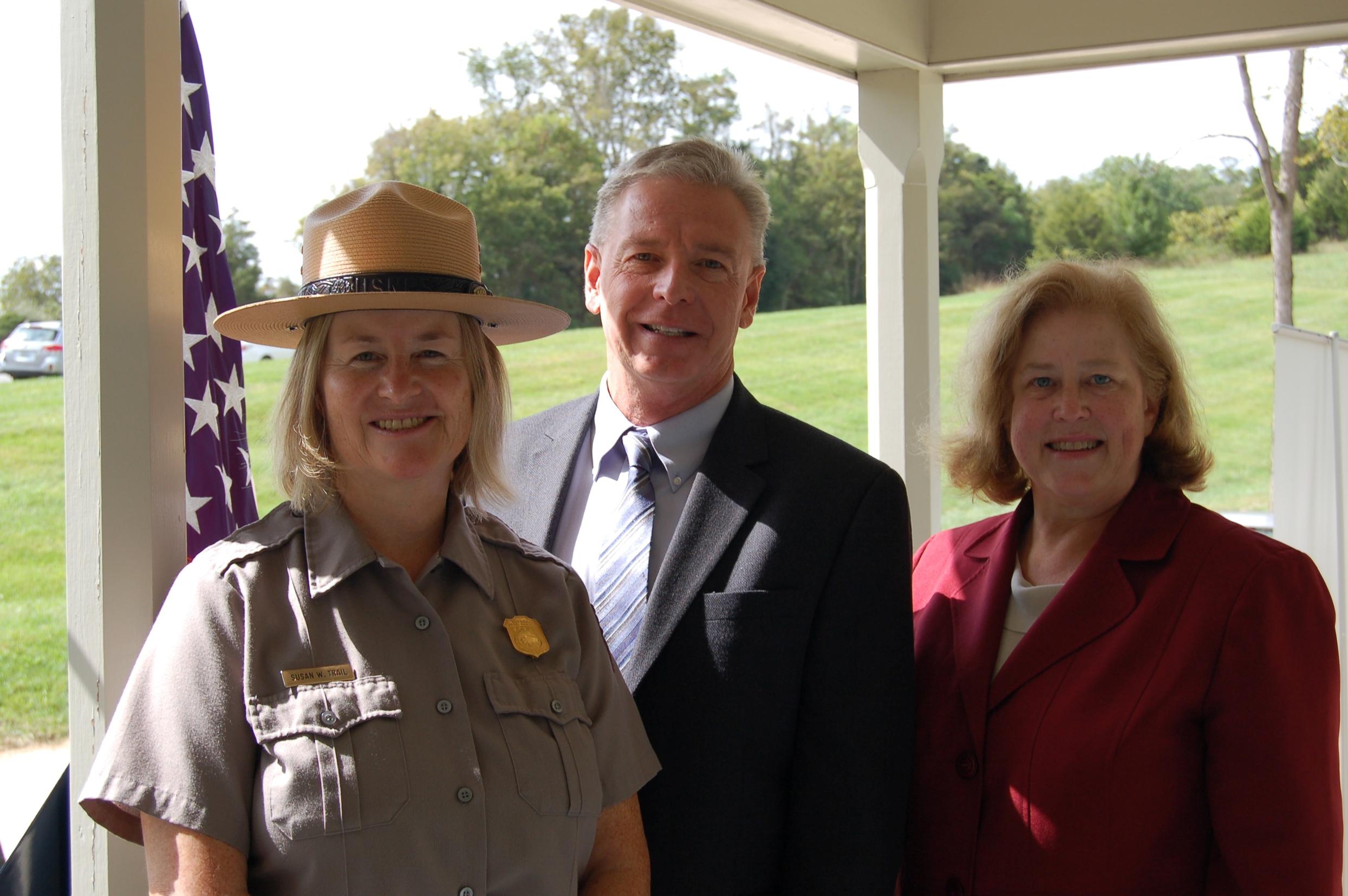 Antietam Superintendent Susan Trail, Visit Hagerstown President Dan Spedden, and Heart of the Civil War Director Liz Shatto